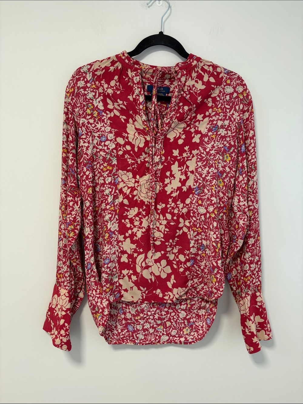 Polo by Ralph Lauren Red Floral Long-Sleeve Blouse